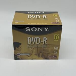 Sony AccuCORE DVD-R 10 Pack 120 Min 4.7 GB Recordable Media Blank Disc New